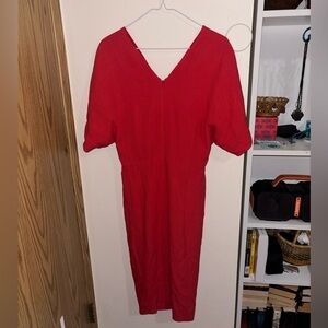 Lewit Vibrant Red Long Sleeve Dress